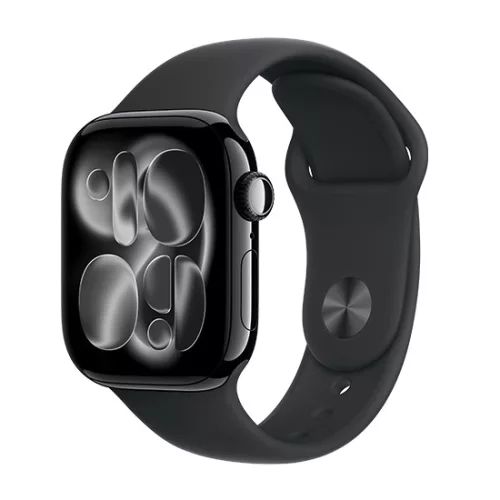 Apple Watch Series 11 (2025) LTE 42mm Jet Black Aluminium Case with Sport Band S/M - Black