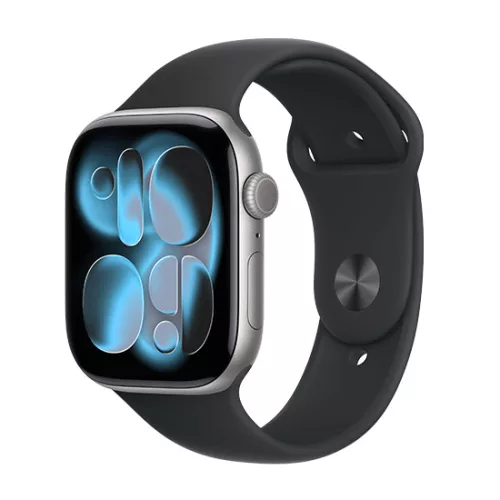 Apple Watch Series 11 (2025) LTE 46mm Space Grey Aluminium Case with Black Sport Band M/L - Black