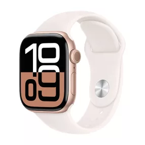   Apple Watch Series 10 GPS 42mm Rose Gold Aluminium Case with Sport Band S/M - Light Blush