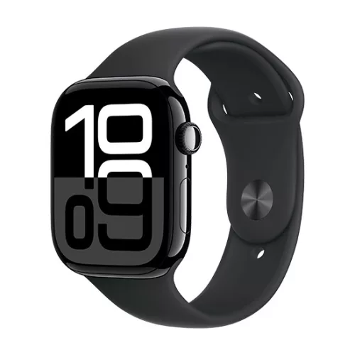 Apple Watch Series 10 GPS 46mm Jet Black Aluminium Case with Sport Band M/L - Black