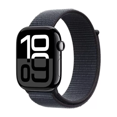 Apple Watch Series 10 GPS 46mm Jet Black Aluminium Case with Sport Loop - Black