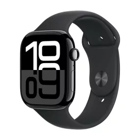   Apple Watch Series 10 GPS + Cellular 46mm Jet Black Aluminium Case with Sport Band - Black