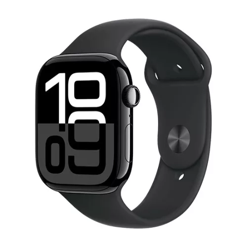 Apple Watch Series 10 GPS + Cellular 46mm Jet Black Aluminium Case with Sport Band - Black