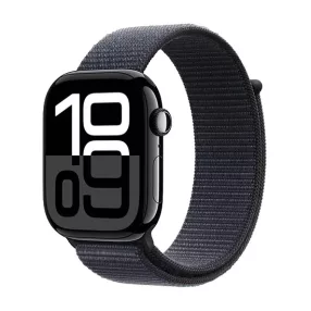   Apple Watch Series 10 GPS + Cellular 46mm Jet Black Aluminium Case with Sport Loop - Black