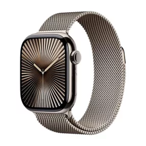   Apple Watch Series 10 GPS + Cellular 42mm Natural Titanium Case with Sport Band S/M - Natural Milanese