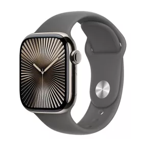   Apple Watch Series 10 GPS + Cellular 46mm Natural Titanium Case with Sport Band M/L - Stone Grey