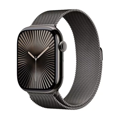 Apple Watch Series 10 GPS + Cellular 42mm Slate Titanium Case with Sport Loop - Slate Milanese 