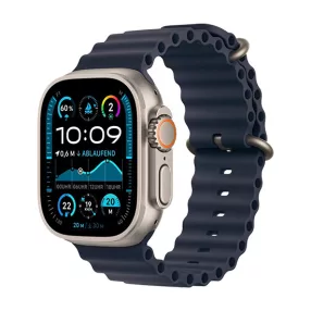   Apple Watch Ultra 2 (2024) LTE 49mm Black Titanium Case with Trail Loop M/L - Navy