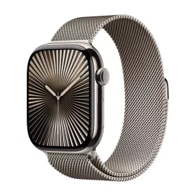   Apple Watch Series 10 GPS + Cellular 46mm Natural Titanium Case with Sport Loop S/M - Natural Milanese