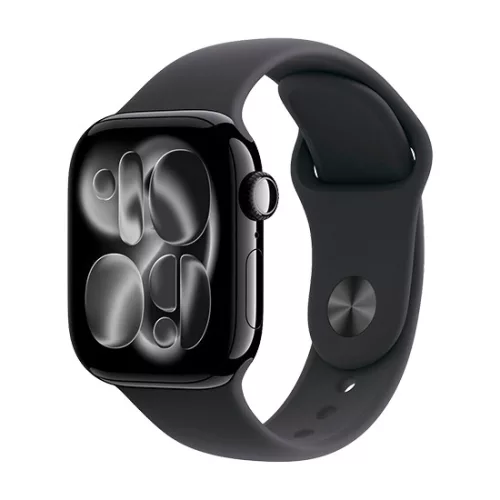 Apple Watch Series 11 (2025) GPS 42mm Jet Black Aluminium Case with Sport Band S/M - Black