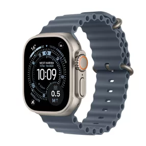   Apple Watch Ultra 3 (2025) 5G 49mm Natural Titanium Case with Ocean Band - Anchor Blue