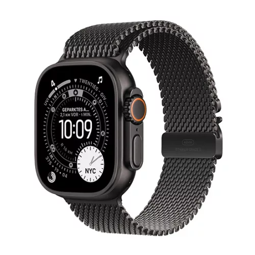 Apple Watch Ultra 3 (2025) 5G 49mm Black Titanium Case with Black Titanium Milanese Loop S - Black