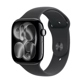   Apple Watch Series 11 (2025) GPS 46mm Jet Black Aluminium Case with Sport Band S/M - Black
