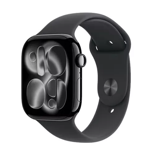 Apple Watch Series 11 (2025) GPS 46mm Jet Black Aluminium Case with Sport Band S/M - Black