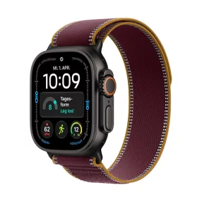   Apple Watch Ultra 4 (2026) 5G 49mm Black Titanium Case with Burgundy Trail Loop S/M - Burgundy