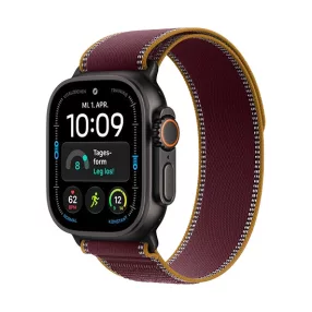   Apple Watch Ultra 4 (2026) 5G 49mm Black Titanium Case with Burgundy Trail Loop M/L - Burgundy