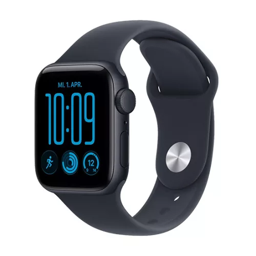 Apple Watch SE 3 (2026) GPS 40mm Midnight Aluminium Case with Navy Blue Sport Band S/M - Midnight